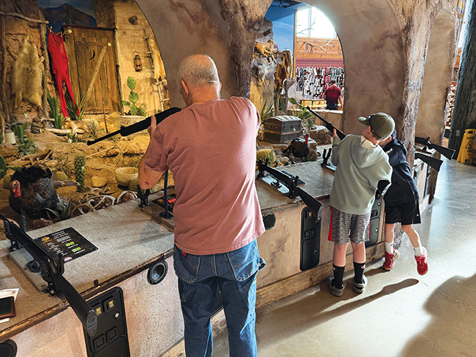 Earl Hines in serious competition at the Bass Pro store.